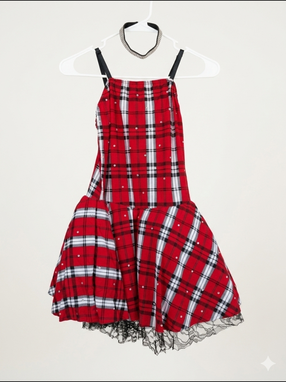 Dansko Red Plaid Dance Dress with Black Straps